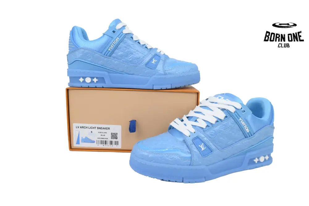 Louis Vuitton Trainer Blue Lychee Patent Leather