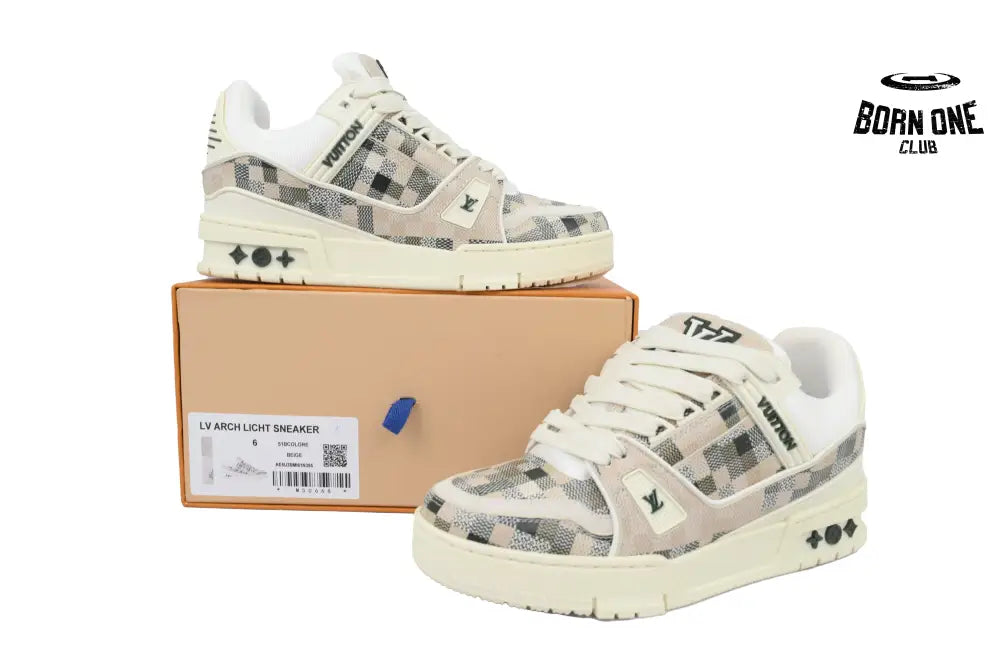 Louis Vuitton Trainer Grey White Grid