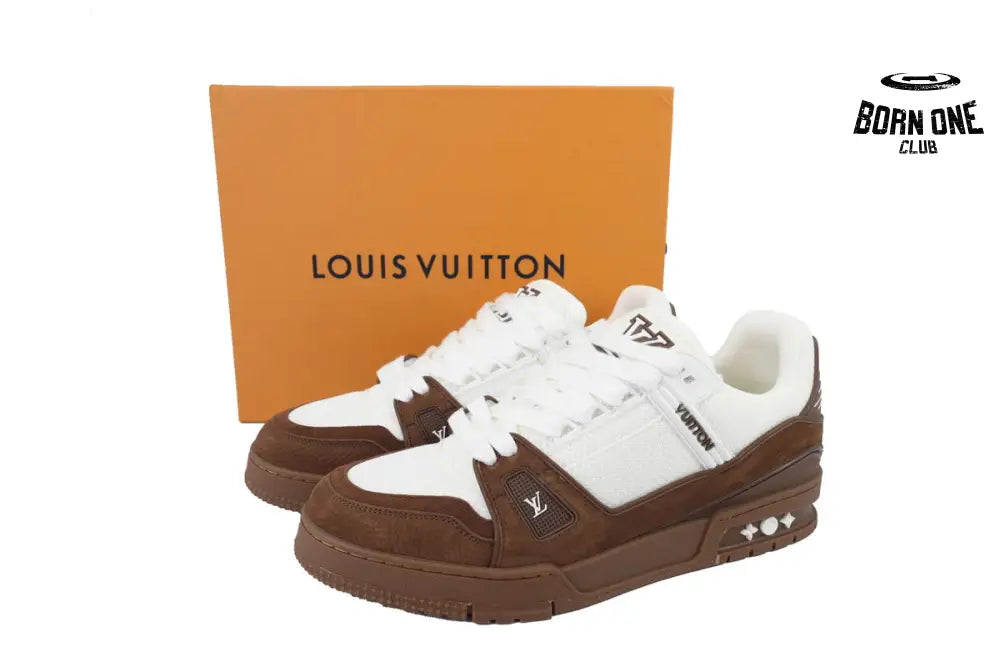 Louis Vuitton Trainer White Brown