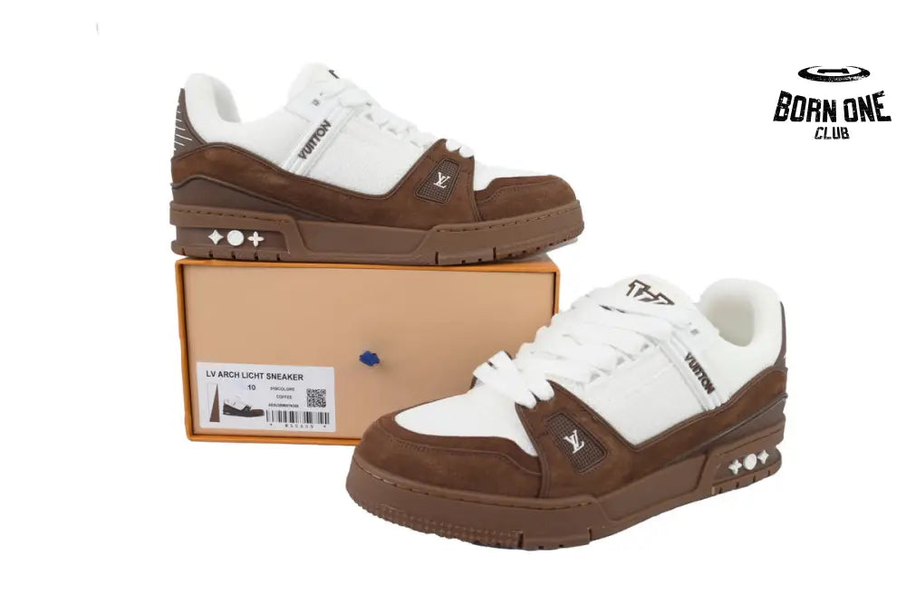 Louis Vuitton Trainer White Brown