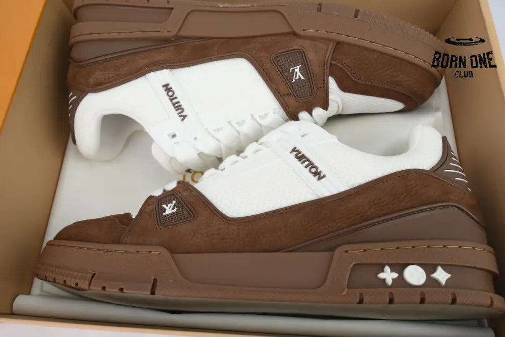 Louis Vuitton Trainer White Brown