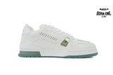 Louis Vuitton Trainer White Green Rivets