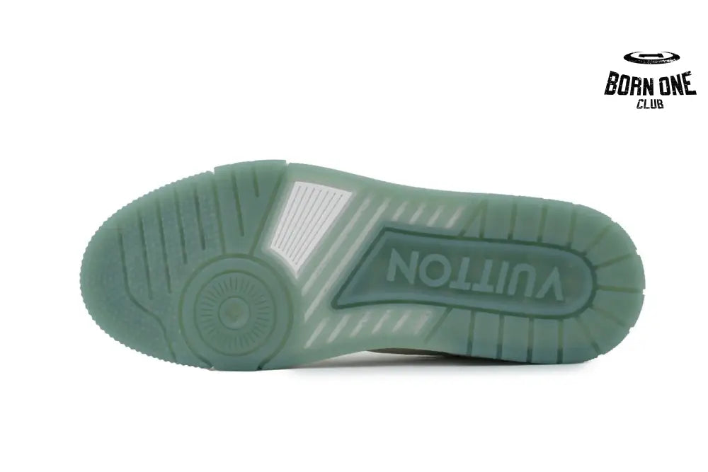 Louis Vuitton Trainer White Green Rivets