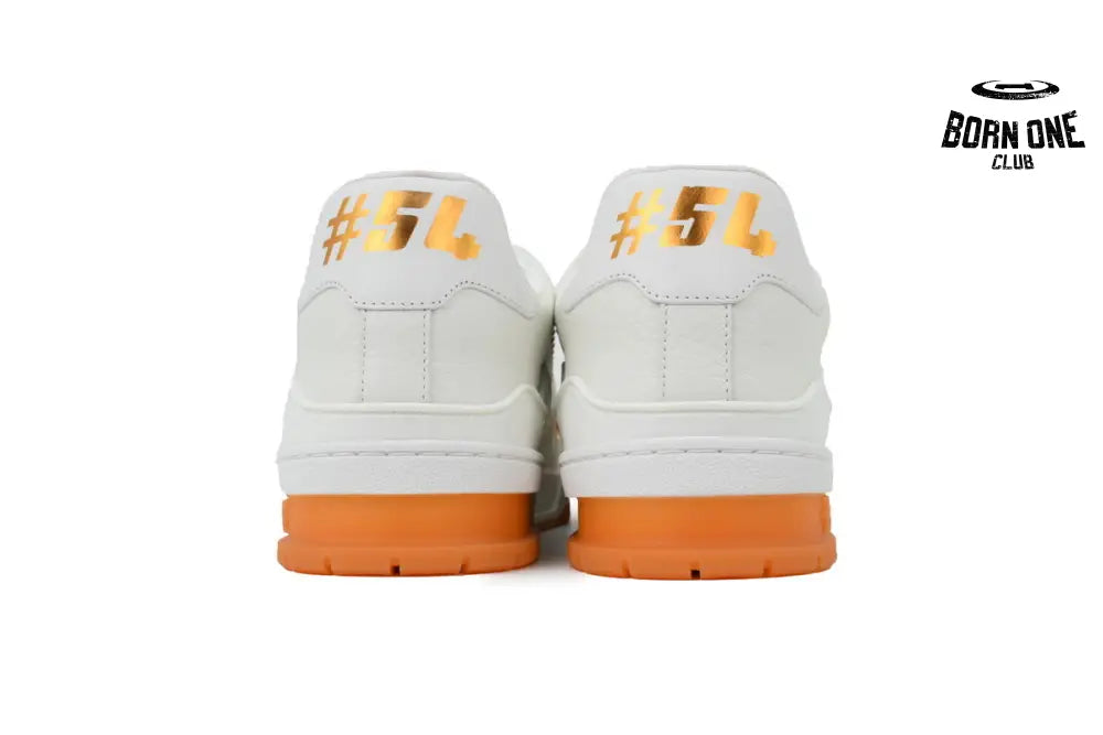 Louis Vuitton Trainer White Orange Rivet