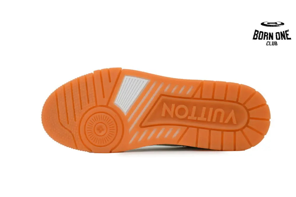 Louis Vuitton Trainer White Orange Rivet