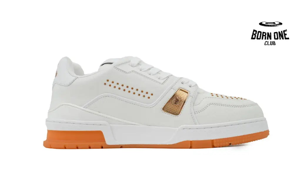 Louis Vuitton Trainer White Orange Rivet