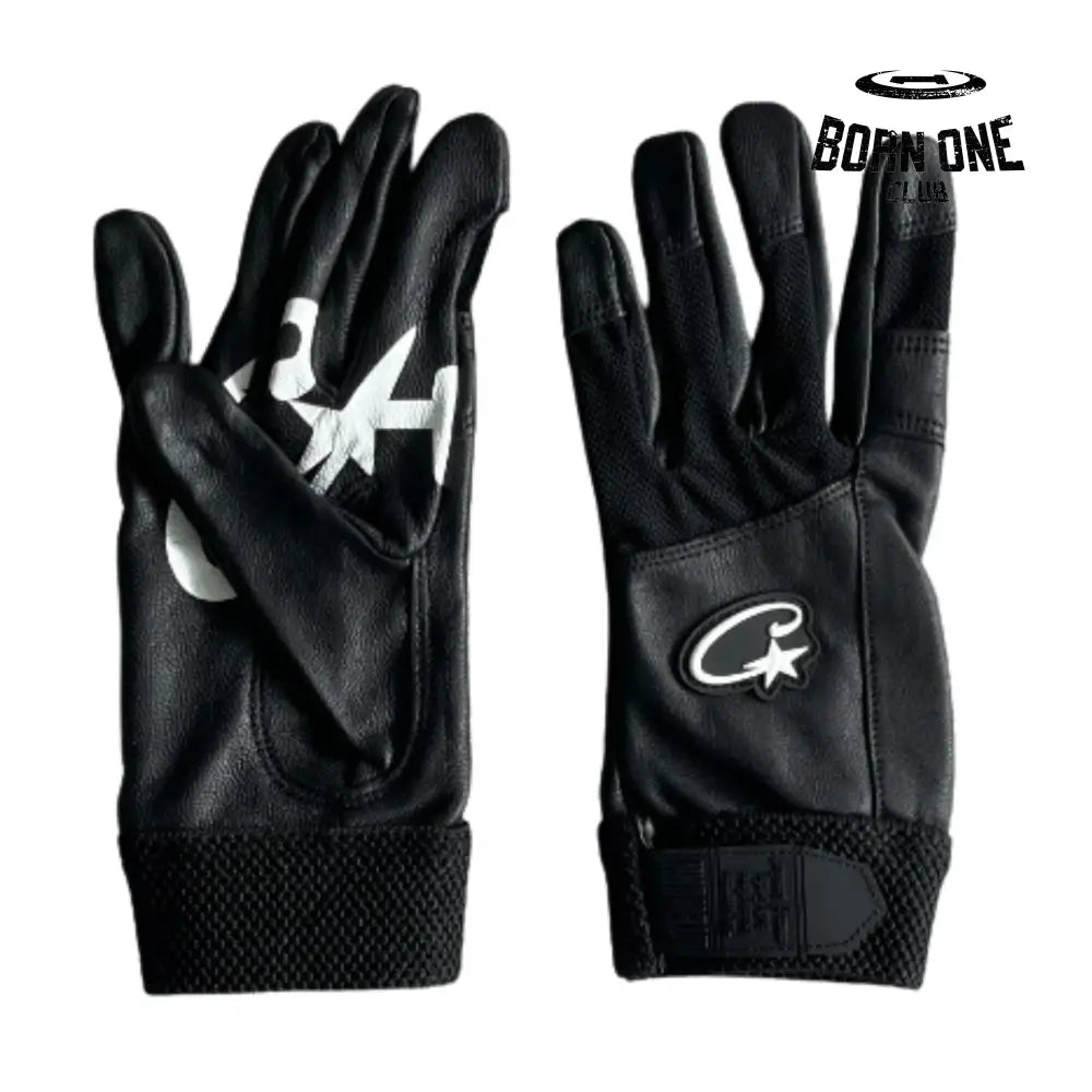 Luva Corteiz Genuine Cowhide Black Leather