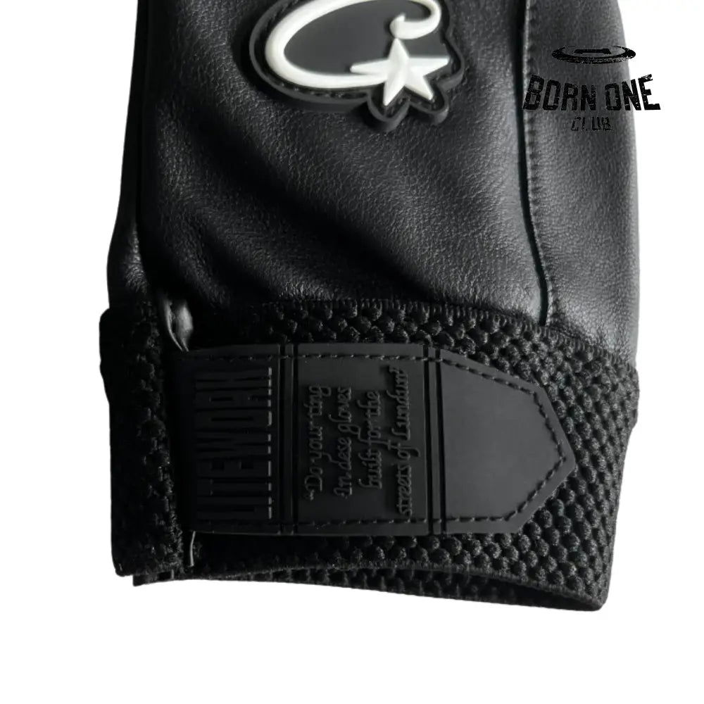 Luva Corteiz Genuine Cowhide Black Leather