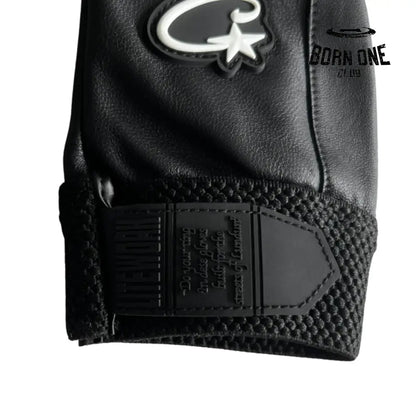 Luva Corteiz Genuine Cowhide Black Leather