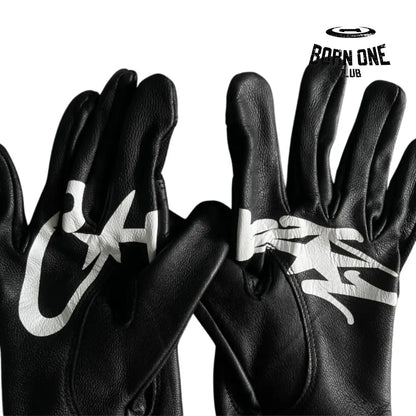 Luva Corteiz Genuine Cowhide Black Leather