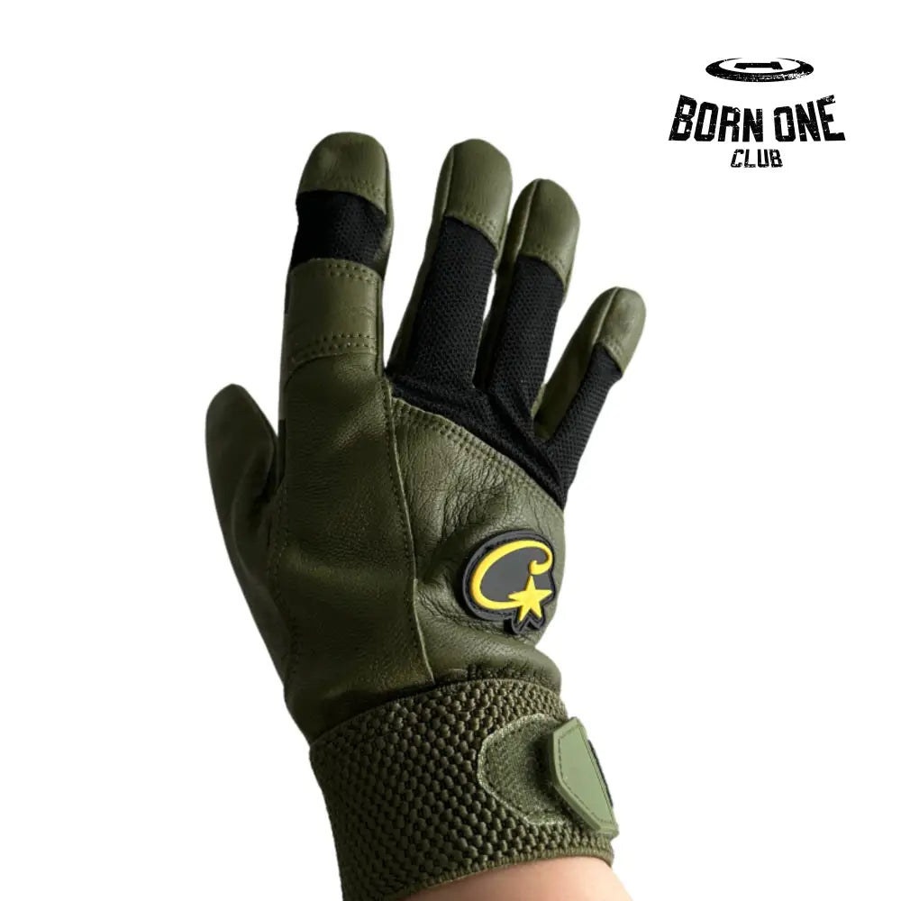 Luva Corteiz Genuine Cowhide Green Leather