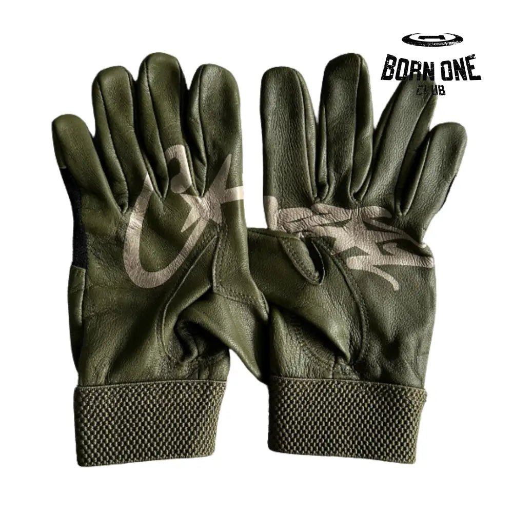 Luva Corteiz Genuine Cowhide Green Leather