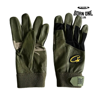 Luva Corteiz Genuine Cowhide Green Leather