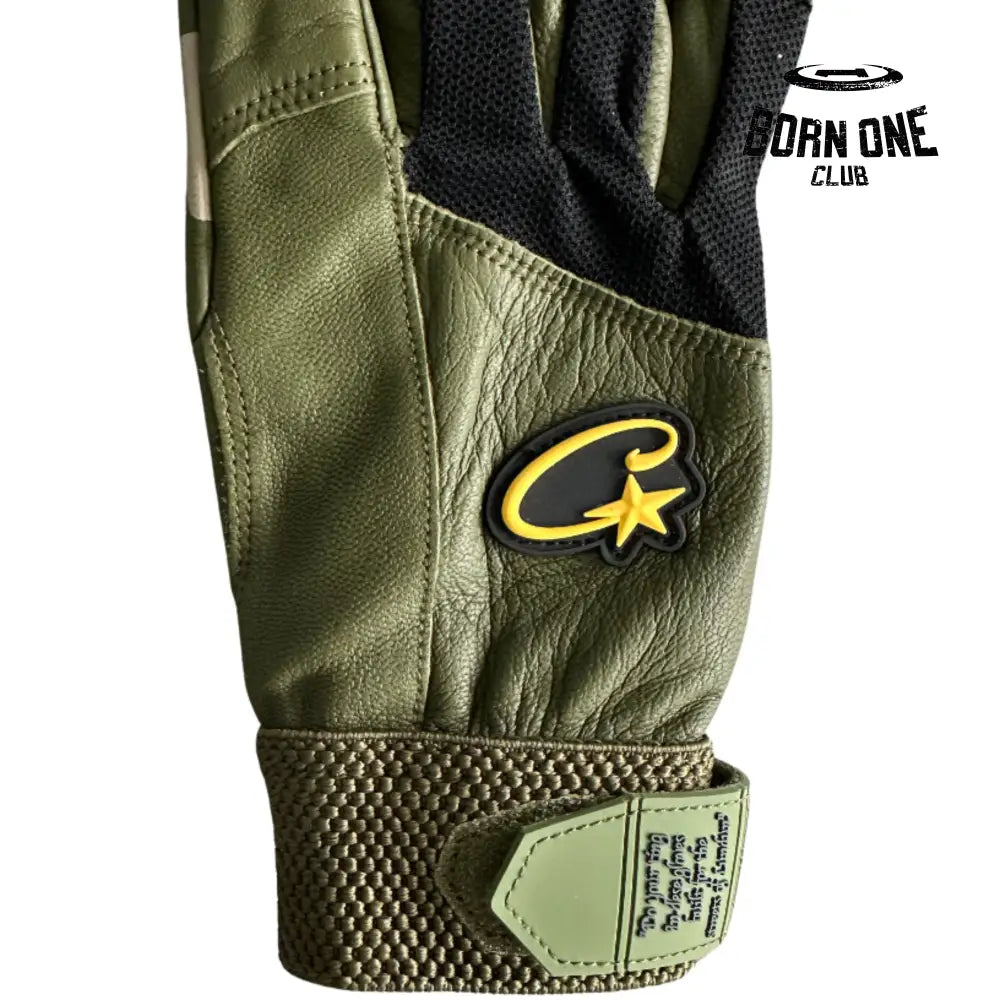 Luva Corteiz Genuine Cowhide Green Leather