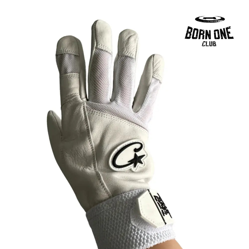 Luva Corteiz Genuine Cowhide White Leather