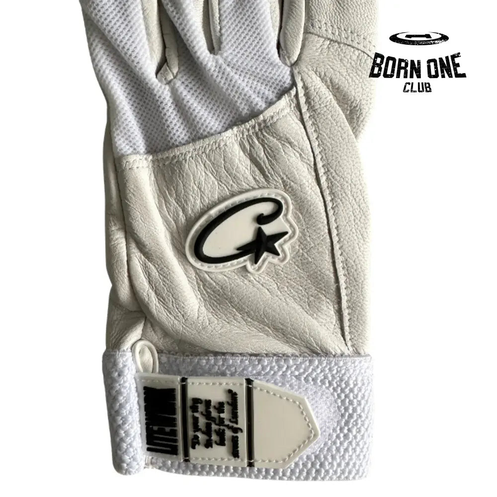Luva Corteiz Genuine Cowhide White Leather