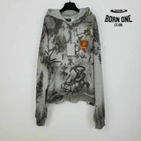 Luxo com capuz de zíper grafite pintado à mão para mulheres moletons com capuz afligidos hoodies do clube de futebol