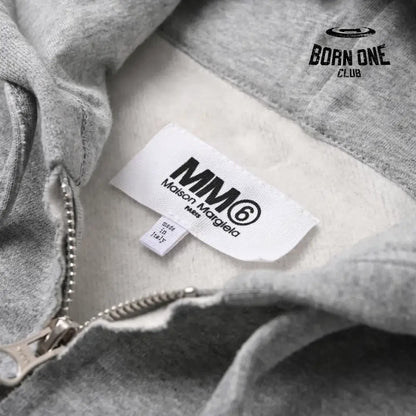 Maison Margiela Logo Print Hoodie in Grey Moletom
