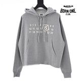 Maison Margiela Logo Print Hoodie in Grey Moletom