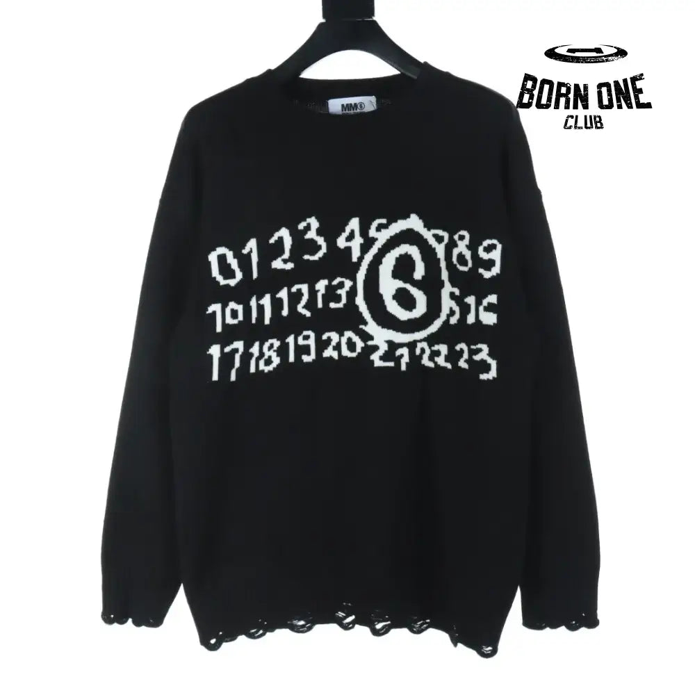 Maison Margiela Numeric Jumper in Black Blusa