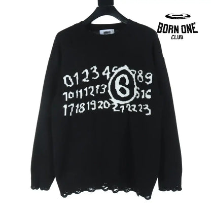 Maison Margiela Numeric Jumper in Black Blusa