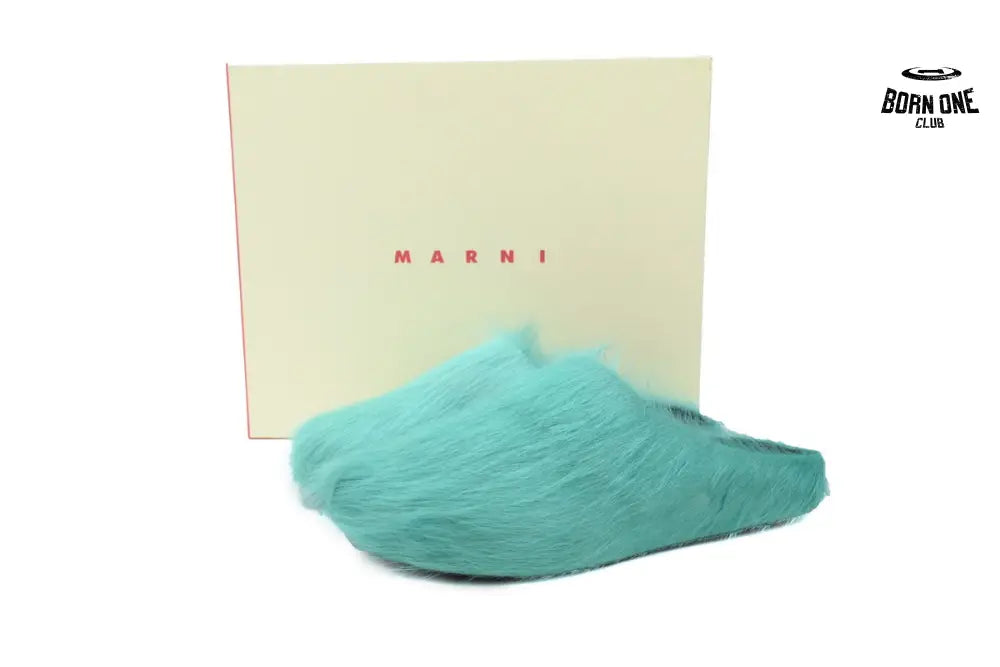 Marni Long-hair Calfskin Fussbett Sabot Green