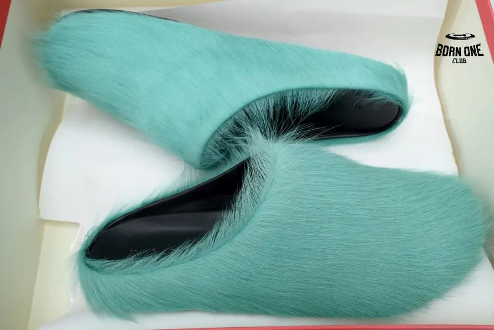 Marni Long-hair Calfskin Fussbett Sabot Green