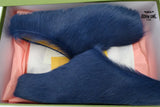 Marni Long-hair Calfskin Fussbett Sabot Navy