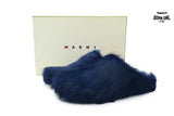 Marni Long-hair Calfskin Fussbett Sabot Navy