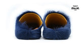 Marni Long-hair Calfskin Fussbett Sabot Navy