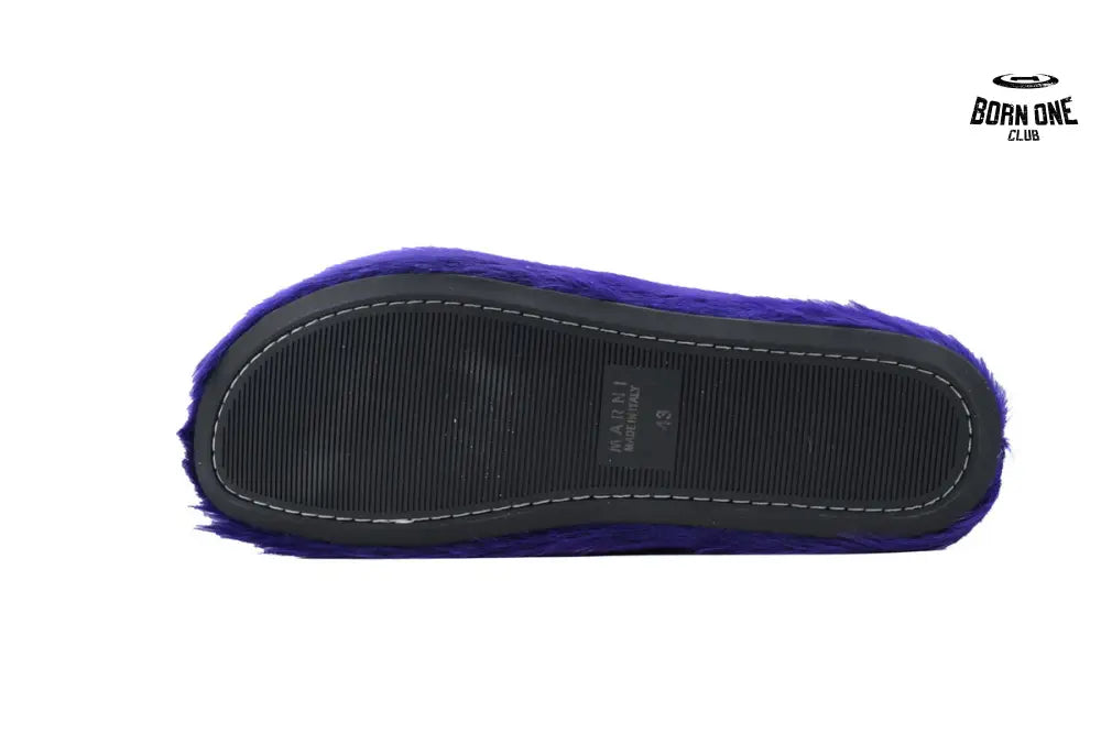 Marni Long-hair Calfskin Fussbett Sabot Purple