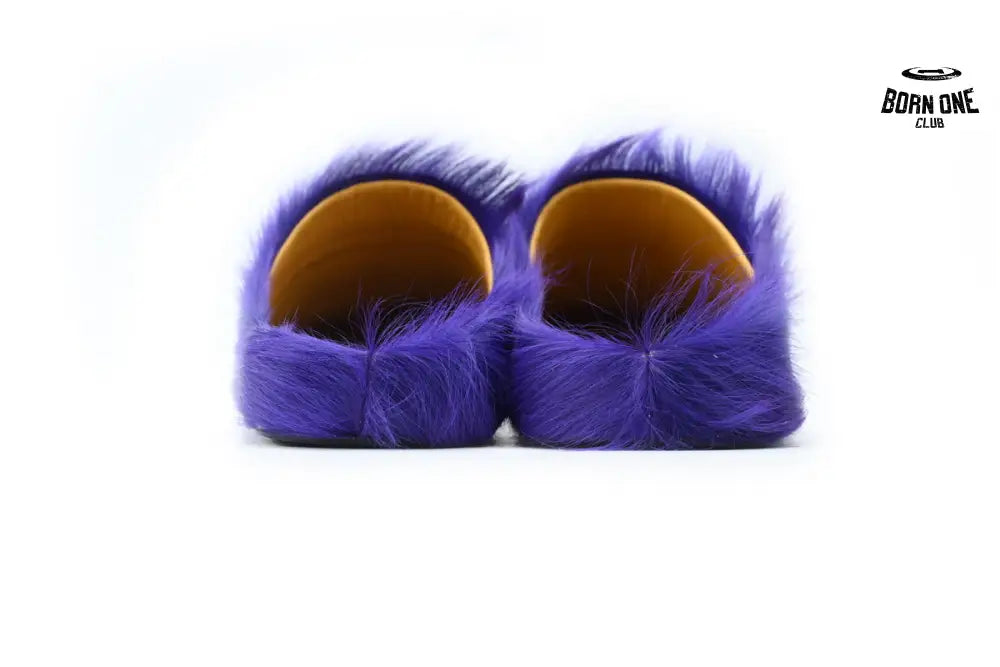 Marni Long-hair Calfskin Fussbett Sabot Purple