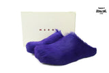 Marni Long-hair Calfskin Fussbett Sabot Purple