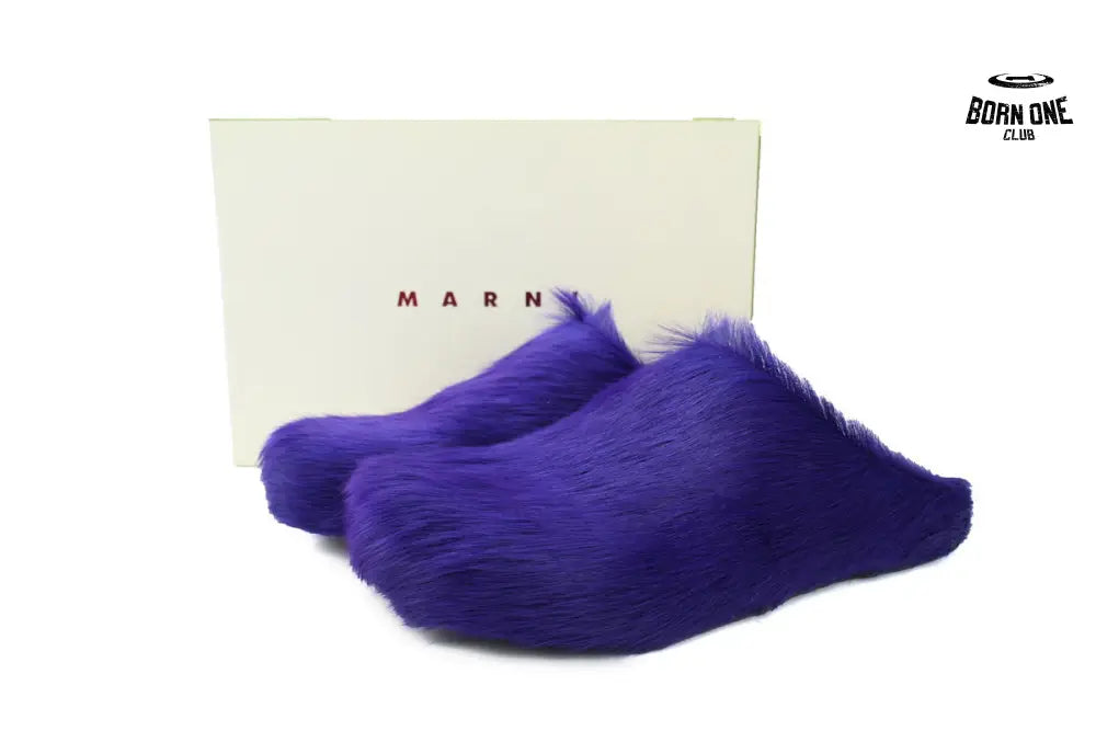 Marni Long-hair Calfskin Fussbett Sabot Purple