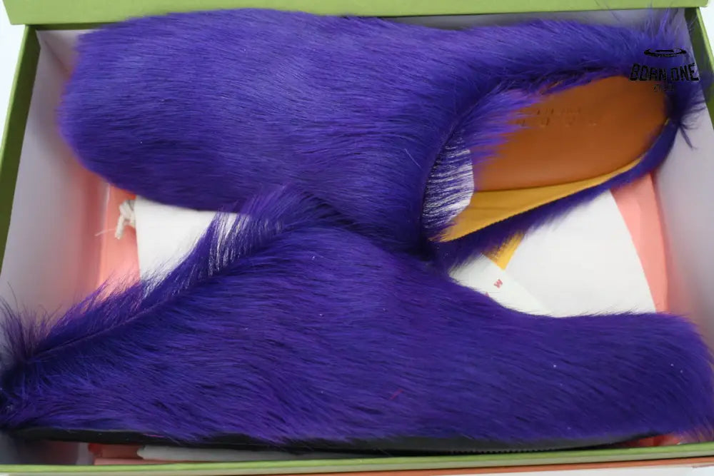 Marni Long-hair Calfskin Fussbett Sabot Purple
