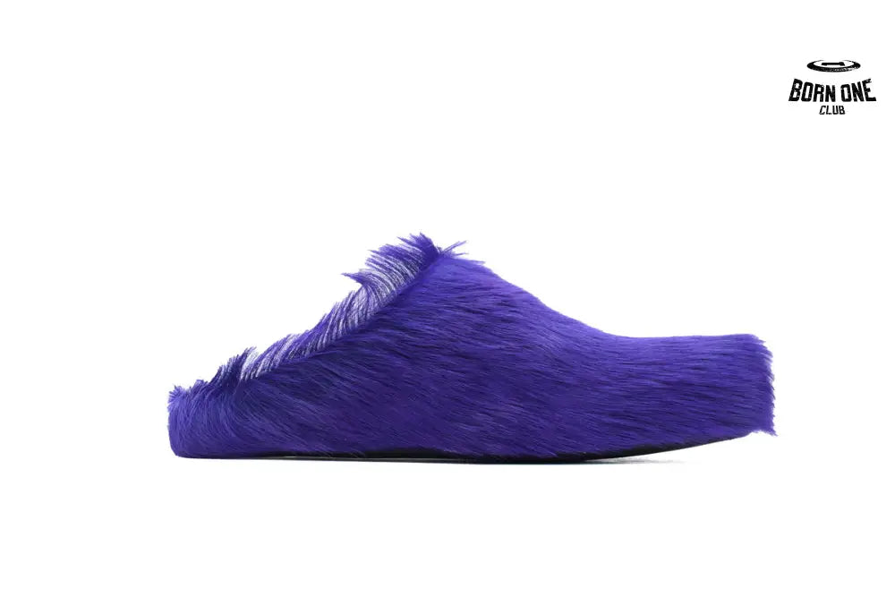 Marni Long-hair Calfskin Fussbett Sabot Purple