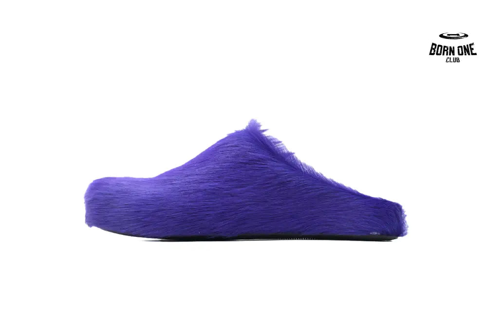 Marni Long-hair Calfskin Fussbett Sabot Purple