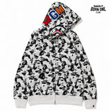 Moletom Bape Shark Full Zip Hoodie White Camo