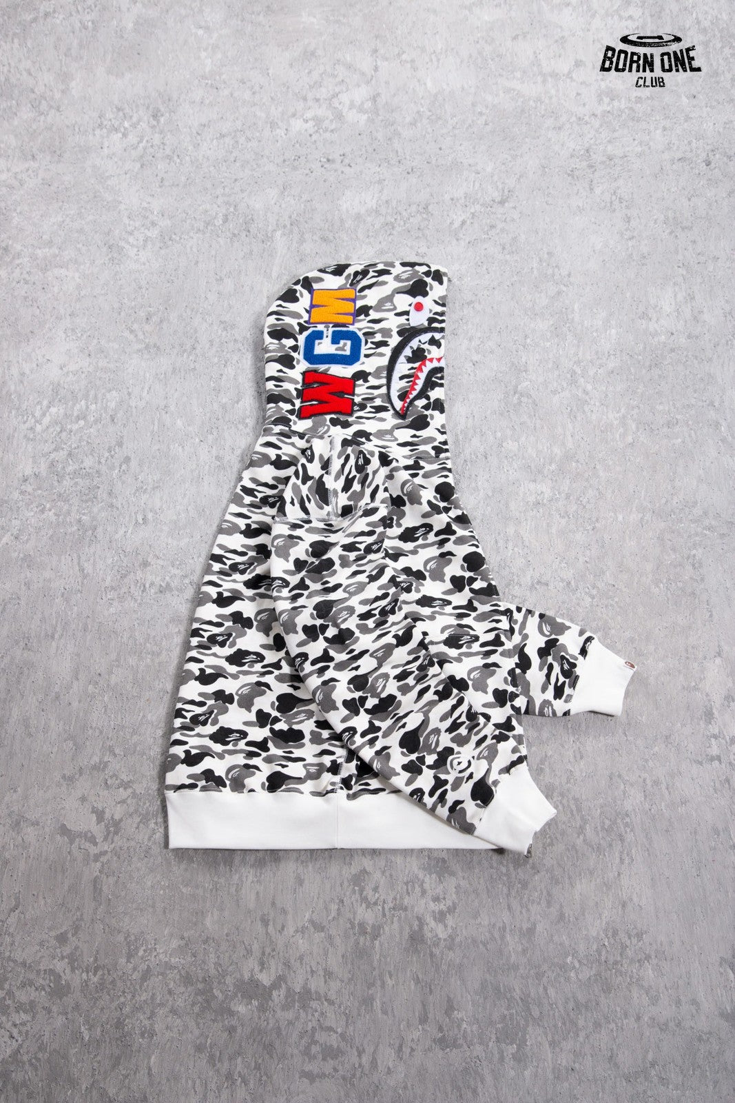 Moletom Bape Shark Full Zip Hoodie White Camo