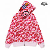 Moletom Bape Shark Full Zip Hoodie Pink Camo