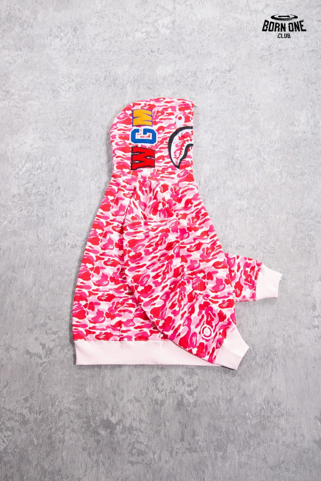 Moletom Bape Shark Full Zip Hoodie Pink Camo