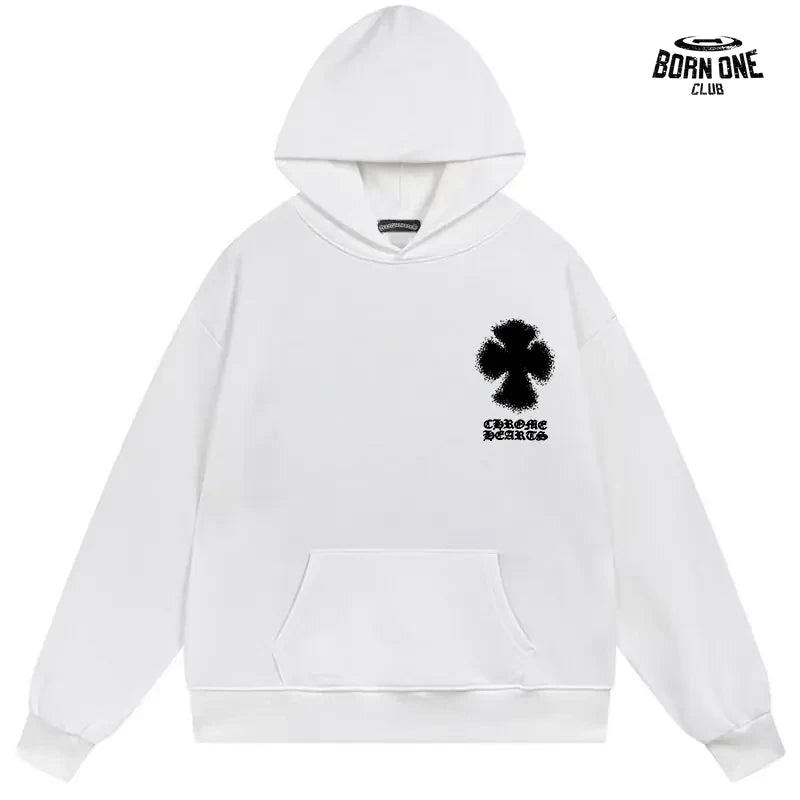 Moletom Chrome Hearts Big Cross Logo Hoodie White