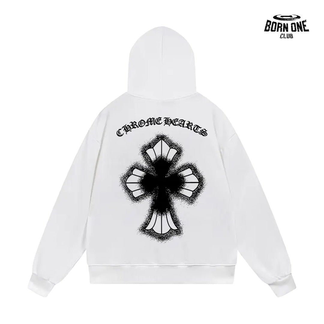 Moletom Chrome Hearts Big Cross Logo Hoodie White