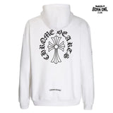 Moletom Chrome Hearts Horseshoe Cross Zip Up Hoodie White