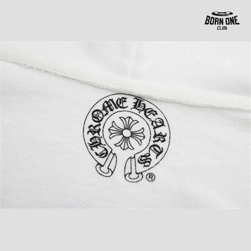Moletom Chrome Hearts Horseshoe Cross Zip Up Hoodie White