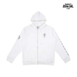 Moletom Chrome Hearts Horseshoe Cross Zip Up Hoodie White