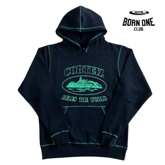 Moletom Corteiz Alcatraz Hoodie Black & Green P