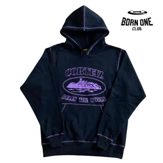 Moletom Corteiz Alcatraz Hoodie Black & Purple P