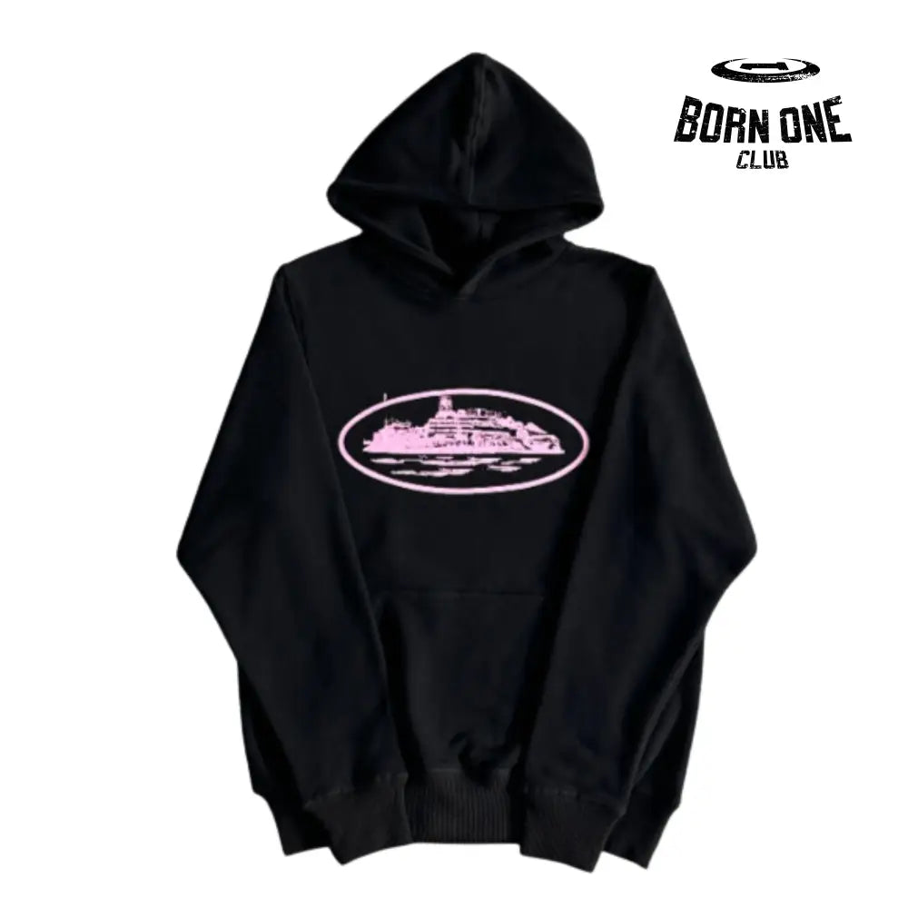 Moletom Corteiz Alcatraz Logo Hoodie Black & Pink P