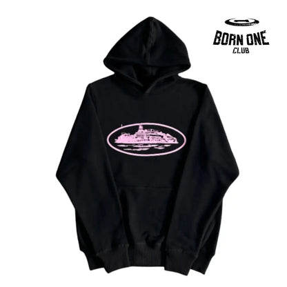 Moletom Corteiz Alcatraz Logo Hoodie Black & Pink P